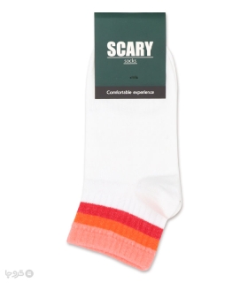 خرید جوراب نیم ساق زنانه کش انگلیسی Scary اسکری کد 34103 طرح رنگین کمان