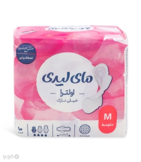 نوار بهداشتی بالدار خیلی نازک مشبک MyLady مای لیدی مدل Instant Dry متوسط - بسته 10 عددی