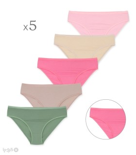 خرید پک شورت زنانه اسلیپ نخی Clevent کلونت کد 5301 طرح میکس 16 - بسته 5 عددی