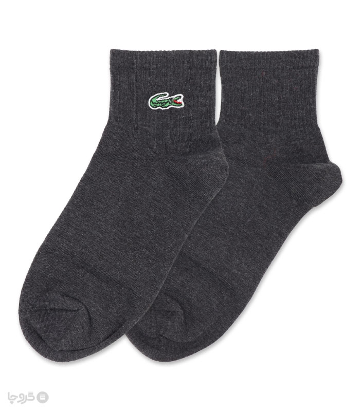 جوراب نیم ساق مردانه گلدوزی کش انگلیسی کد 41010 طرح Lacoste