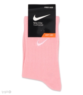 خرید جوراب ساقدار اسپرت کش انگلیسی گلدوزی طرح Nike طیف صورتی