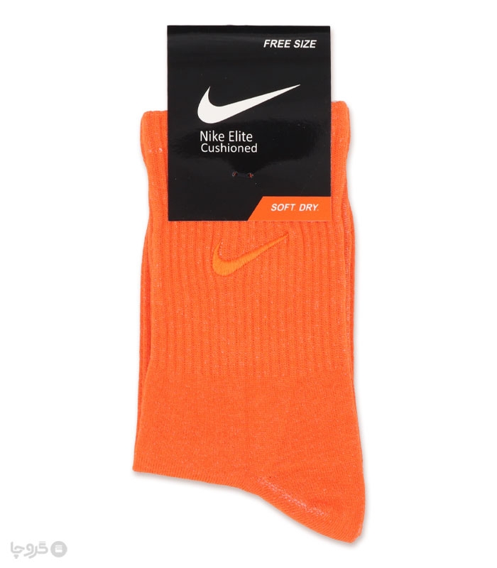 خرید جوراب ساقدار اسپرت کش انگلیسی گلدوزی طرح Nike طیف زرد