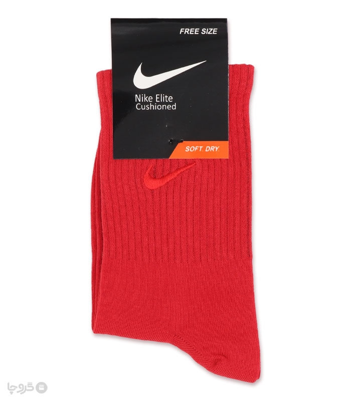 خرید جوراب ساقدار اسپرت کش انگلیسی گلدوزی طرح Nike طیف قرمز