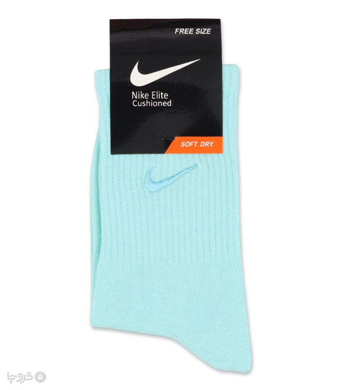 جوراب ساقدار اسپرت کش انگلیسی گلدوزی طرح Nike طیف آبی
