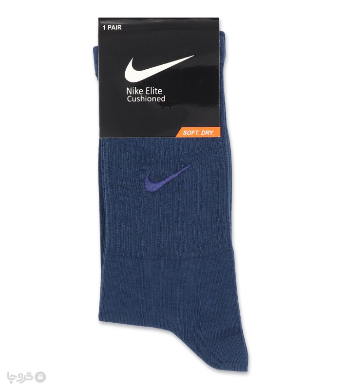 جوراب ساقدار اسپرت کش انگلیسی گلدوزی طرح Nike طیف آبی