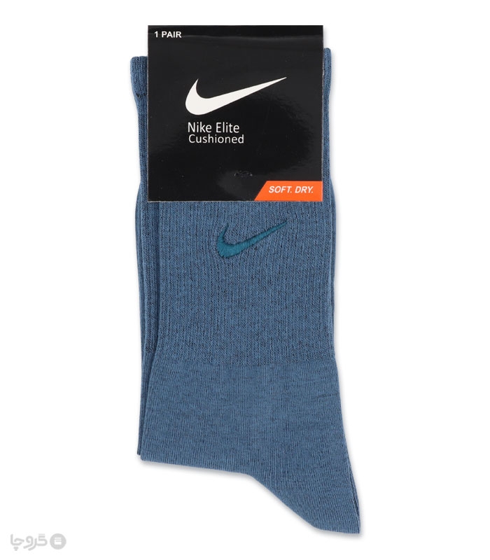 جوراب ساقدار اسپرت کش انگلیسی گلدوزی طرح Nike طیف آبی