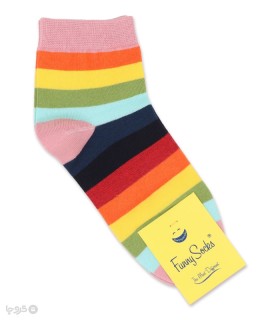 خرید جوراب نیم ساق زنانه کد 34106 طرح رینگی رنگی