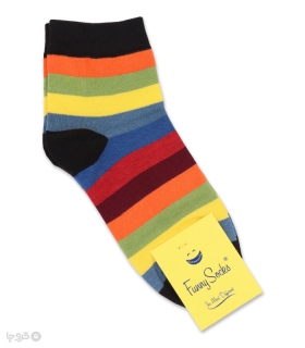 خرید جوراب نیم ساق زنانه کد 34106 طرح رینگی رنگی