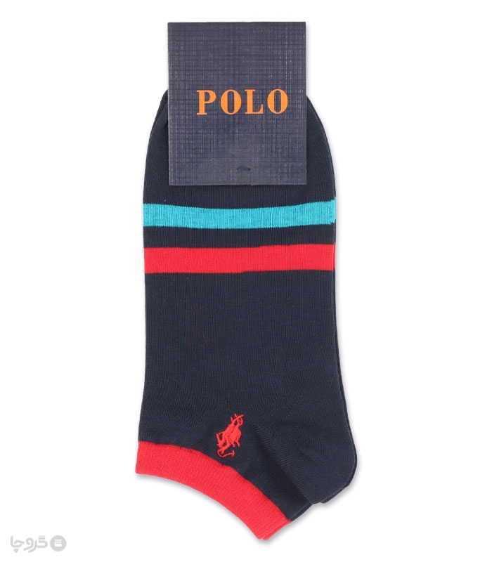 جوراب مچی مردانه گلدوزی کد 865091 طرح Polo