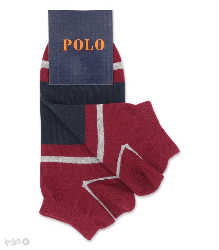 جوراب مچی مردانه گلدوزی کد 865091 طرح Polo