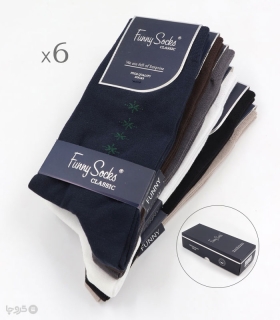 خرید پک جوراب ساقدار مردانه فانی ساکس کد 15109 - جعبه 6 جفتی