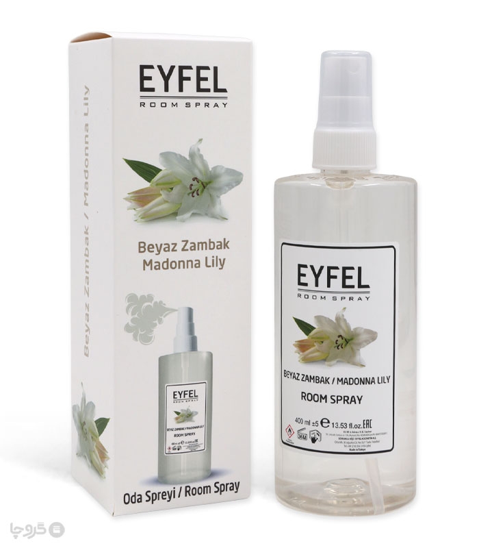 خرید اسپری خوشبو کننده هوا ایفل Eyfel رایحه Madonna Lily - حجم 400 میلی لیتر