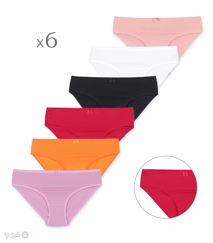 خرید پک شورت زنانه اسلیپ نخی Misspel میسپل کد 2000 طرح 8 - بسته 6 عددی