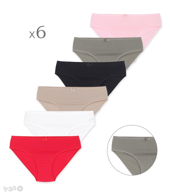 خرید پک شورت زنانه اسلیپ نخی Misspel میسپل کد 2000 طرح 9 - بسته 6 عددی