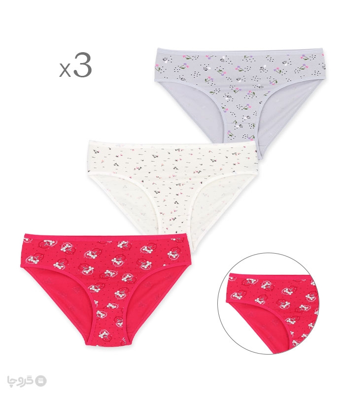 خرید پک شورت زنانه اسلیپ نخی Misspel میسپل کد 4000 طرح 10 - بسته 3 عددی