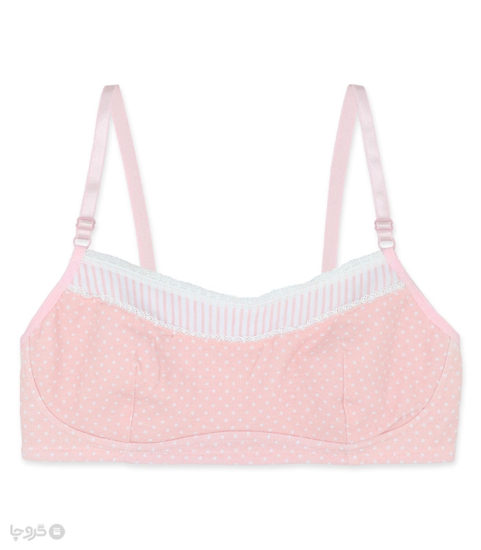 سوتین دخترانه نخی بدون فنر کد 816 طرح خالخالی