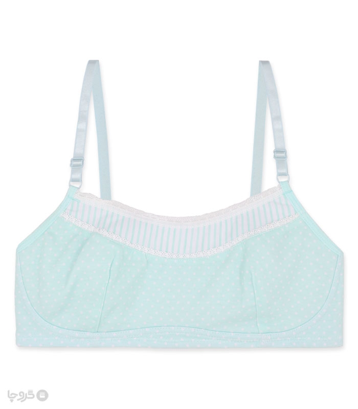 سوتین دخترانه نخی بدون فنر کد 816 طرح خالخالی