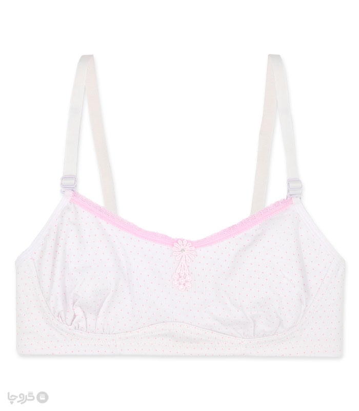 خرید سوتین دخترانه نخی بدون فنر کد 428 طرح خالخال ریز