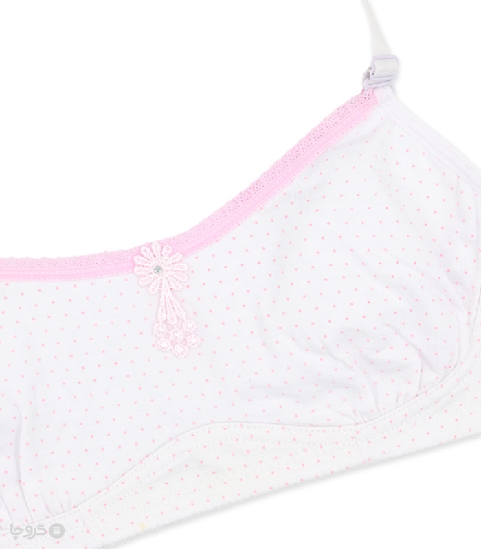 سوتین دخترانه نخی بدون فنر کد 428 طرح خالخال ریز