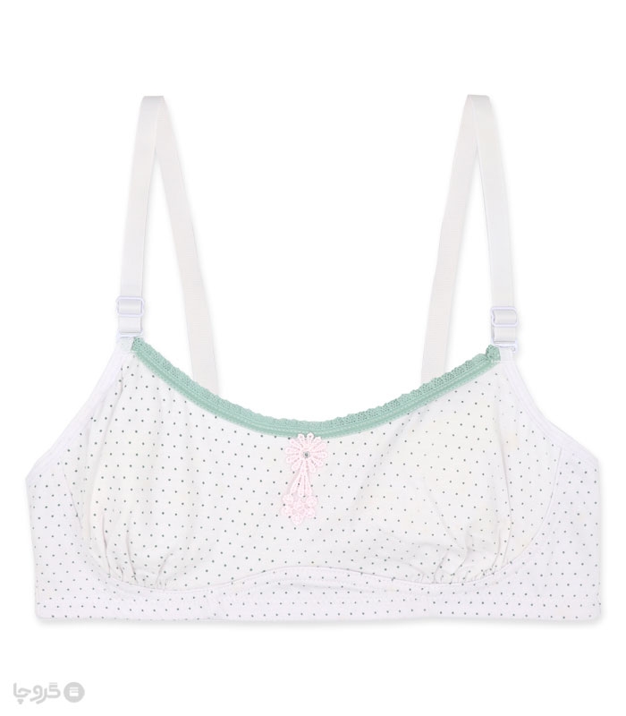 سوتین دخترانه نخی بدون فنر کد 428 طرح خالخال ریز