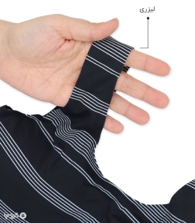 نیم تنه دخترانه کاپدار قزن‌دار کد 25 طرح رینگی