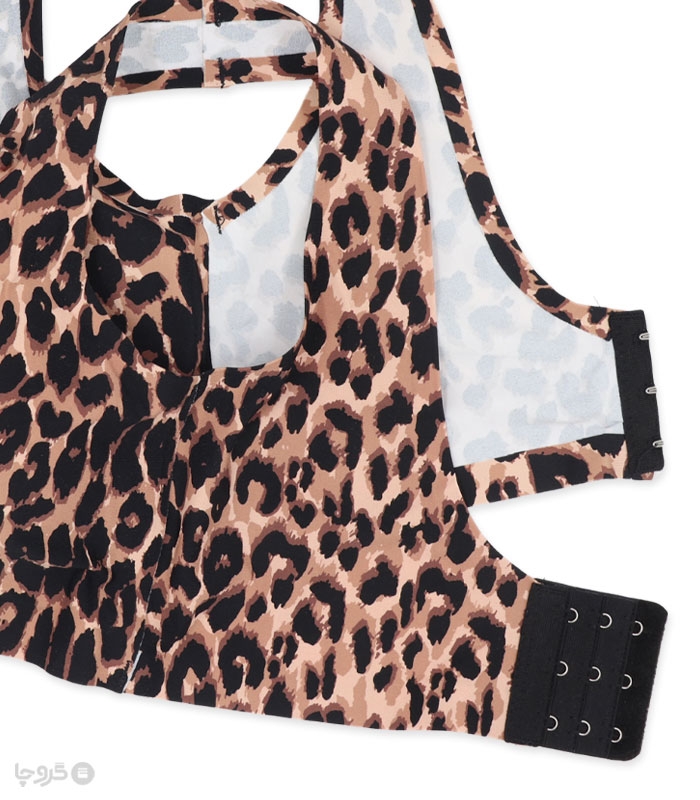 نیم تنه دخترانه کاپدار قزن‌دار کد 26 طرح پلنگی