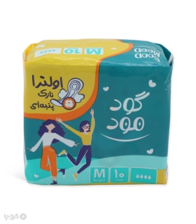 خرید نوار بهداشتی بالدار نازک کتان گود مود Good Mood مدل Ultra متوسط - بسته 10 عددی