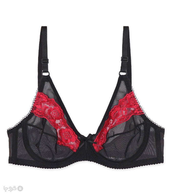 ست شورت و سوتین توری فنردار بارون گلدوزی کد C5