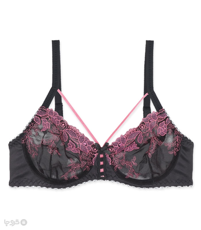 ست شورت و سوتین توری فنردار بارون گلدوزی کد K4