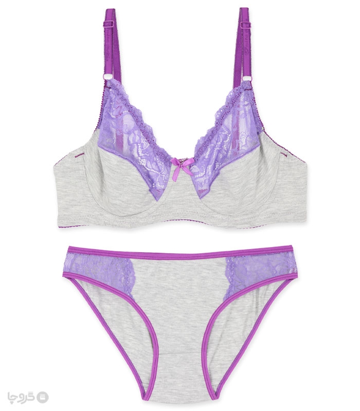 ست شورت و سوتین گیپور فنردار ژوبین کد 1088