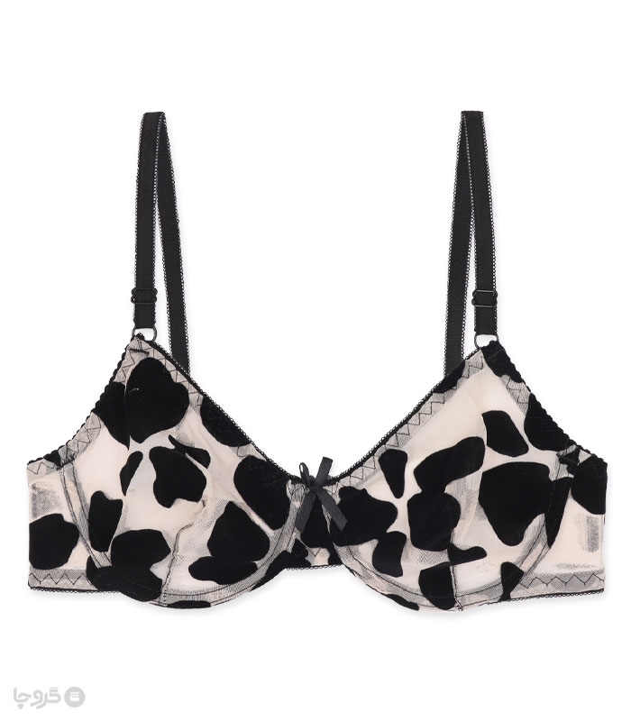 ست شورت و سوتین توری فنردار ژوبین کد 1404 طرح سنگ مخملی