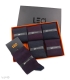 پک جوراب ساقدار مردانه لئو کد 118 زرشکی سرمه‌ای - جعبه 6 جفتی