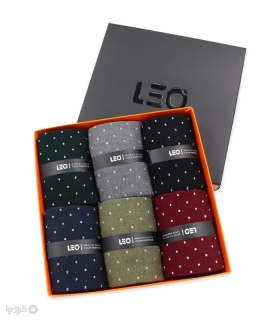 پک جوراب ساقدار زنانه لئو کد 510 خالخالی - جعبه 6 جفتی