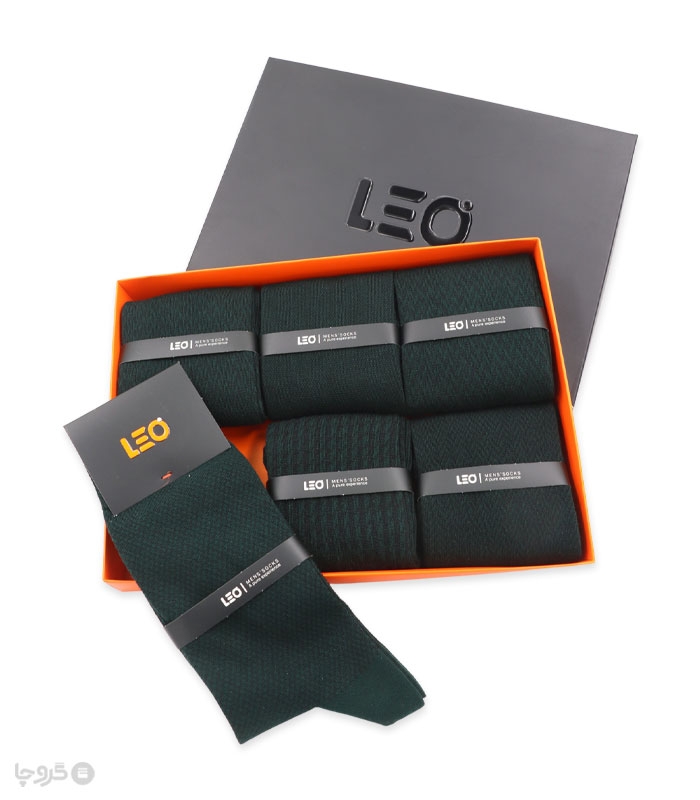 پک جوراب ساقدار مردانه لئو کد 141 - جعبه 6 جفتی