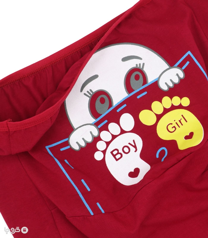 شورت بارداری نخی لعیا کد 1216-1 طرح Boy or Girl
