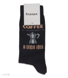 خرید جوراب ساقدار مردانه روپاپا طرح Coffee 2