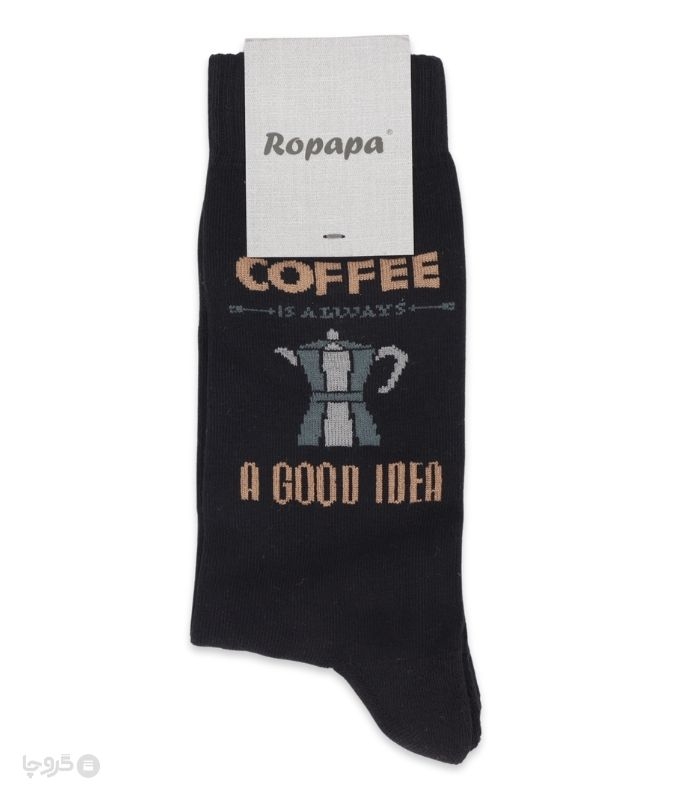 خرید جوراب ساقدار مردانه روپاپا طرح Coffee 2