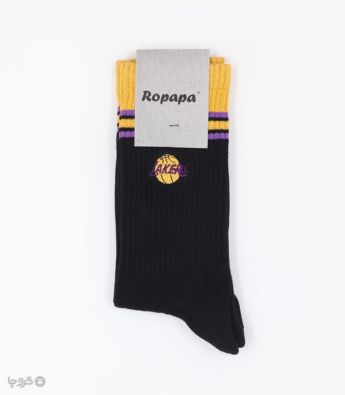 خرید جوراب ساقدار مردانه روپاپا طرح گلدوزی Lakers