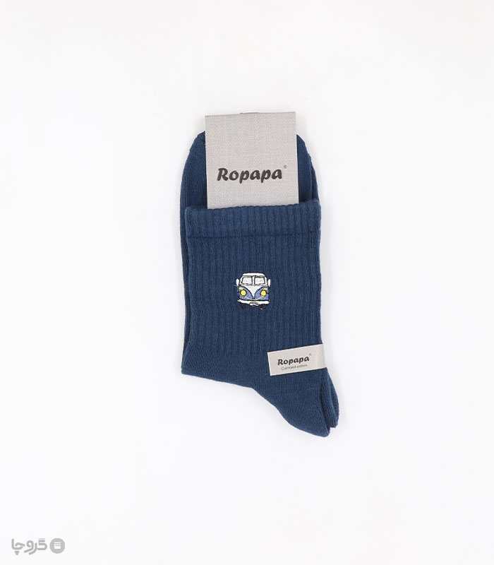 خرید جوراب نیم ساق مردانه پاشنه و پنجه حوله‌ای روپاپا طرح گلدوزی فولکس 2