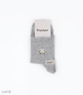 جوراب نیم ساق مردانه پاشنه و پنجه حوله‌ای روپاپا طرح گلدوزی فولکس 2