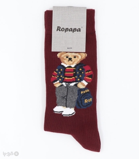 خرید جوراب ساقدار مردانه روپاپا طرح Teddy Cmppus Bear