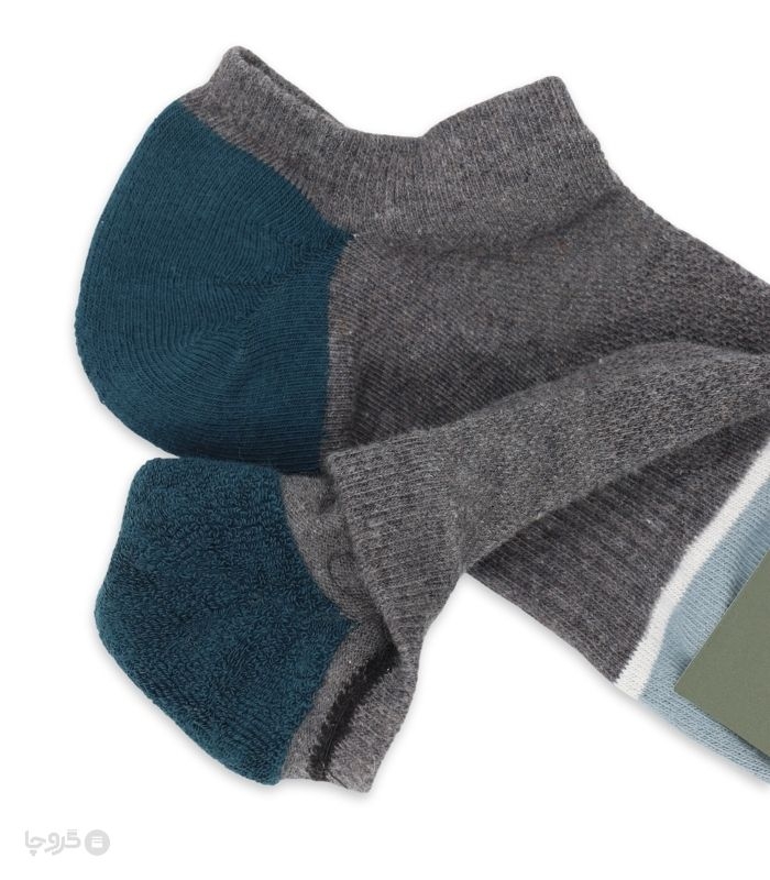 جوراب مچی مردانه پاشنه و پنجه حوله‌ای Barcode بارکد طرح پنجه رینگی پهن