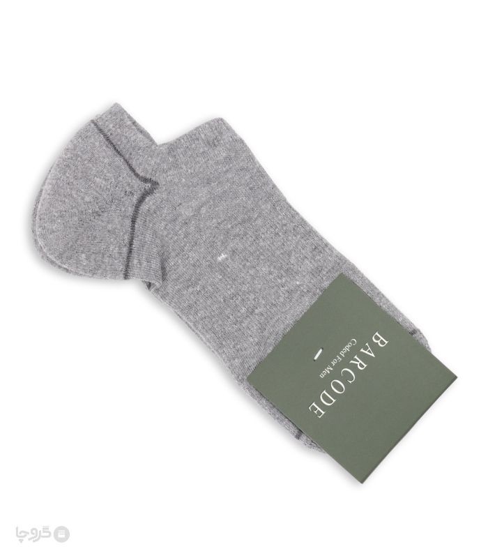 جوراب مچی مردانه پاشنه و پنجه حوله‌ای Barcode بارکد طرح خط مینیمال