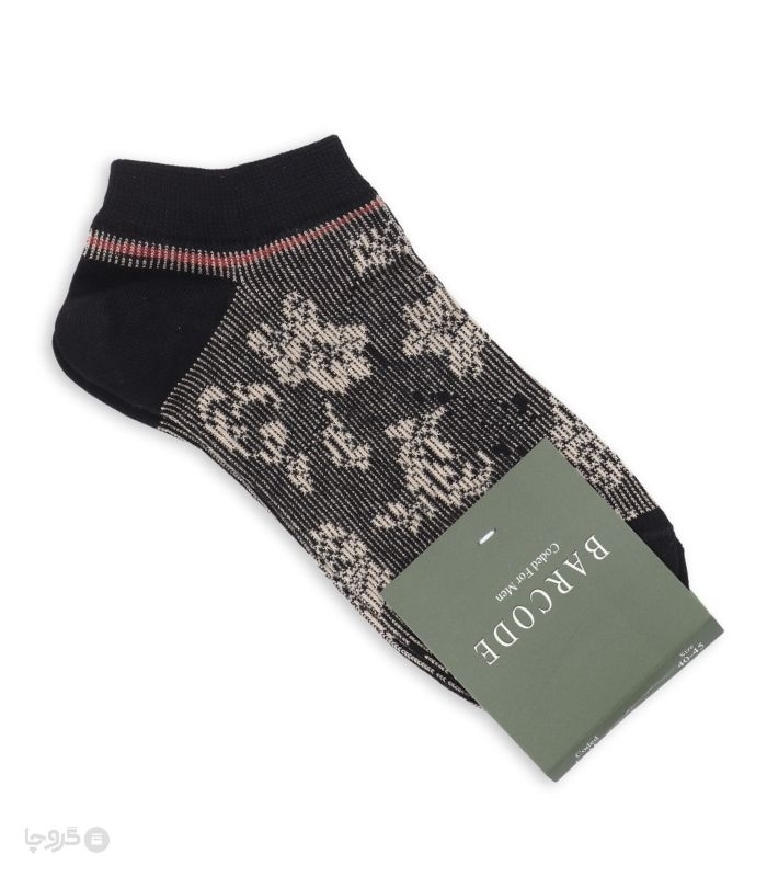 خرید جوراب مچی مردانه بارکد طرح Botanic Noir