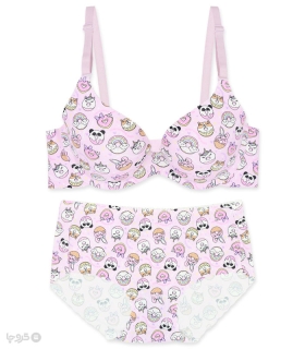 خرید ست شورت و سوتین دخترانه لیزری کاپدار فنردار دونات