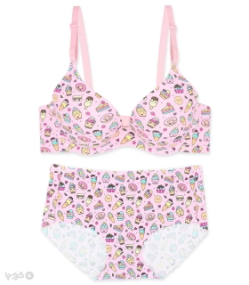 خرید ست شورت و سوتین دخترانه لیزری کاپدار فنردار دسر