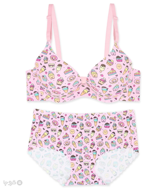 خرید ست شورت و سوتین دخترانه لیزری کاپدار فنردار دسر