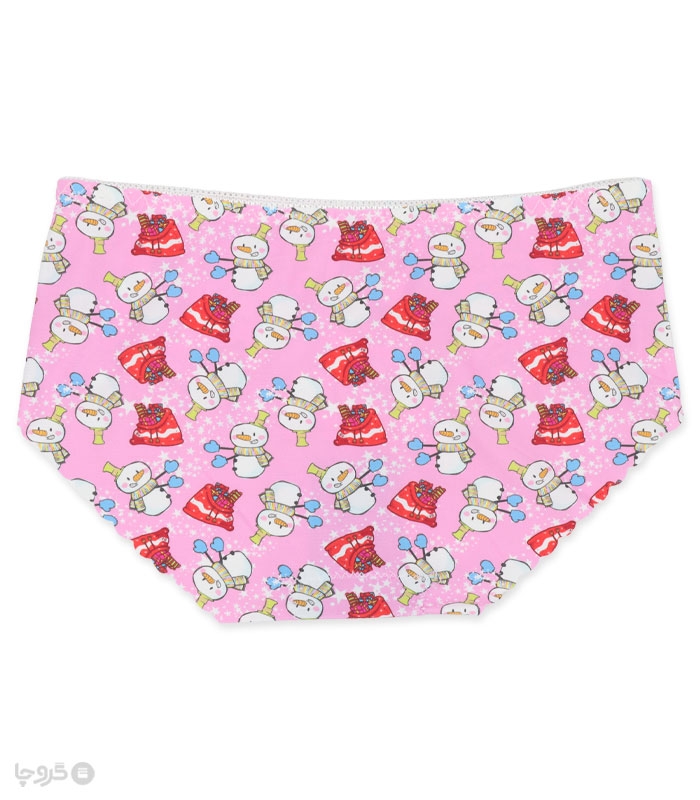 خرید ست شورت و سوتین دخترانه لیزری کاپدار فنردار آدم برفی