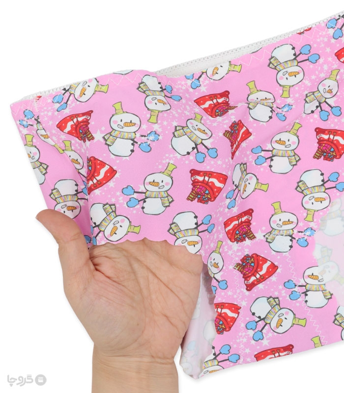 خرید ست شورت و سوتین دخترانه لیزری کاپدار فنردار آدم برفی