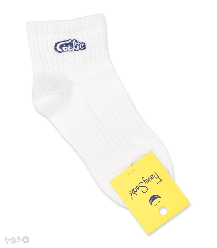جوراب نیم ساق زنانه فانی ساکس کد 34504 گلدوزی طرح Cookie